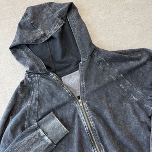 Heritage 1981 Hoodie Mens Medium Gray Long Sleeve Zip Up Faded